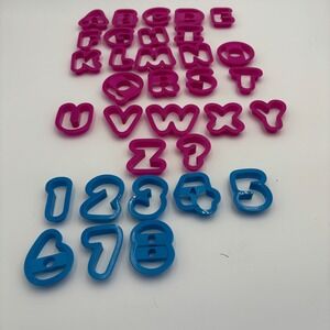 Unbranded Cookie Cutters Unisex OS Pink Blue Good Alphabet Number Set Incomplete